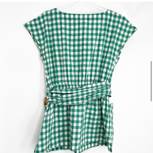 Anthropologie - Green Gingham Blouse - Size 6 - Picture 8 of 15